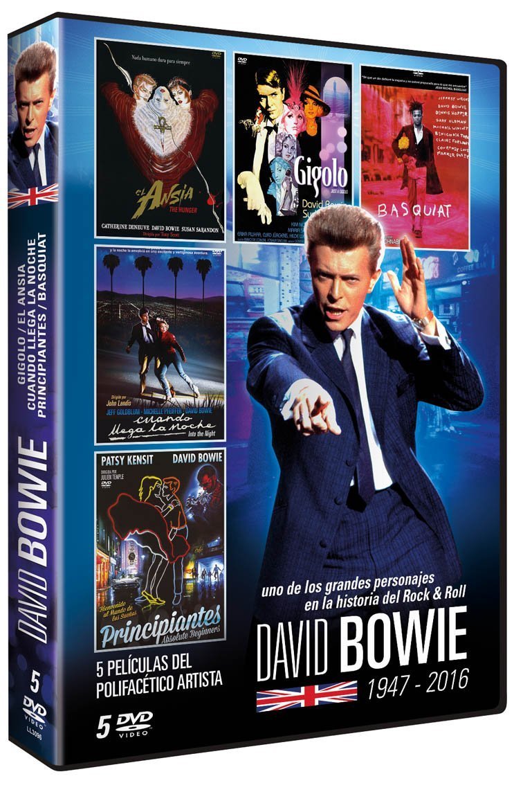 The Hunger / Just a Gigolo / Into Night / Absolute Beginners / Basquiat David Bowie 5 Dvd Box Set, Spain Import Kein Deutsche Films