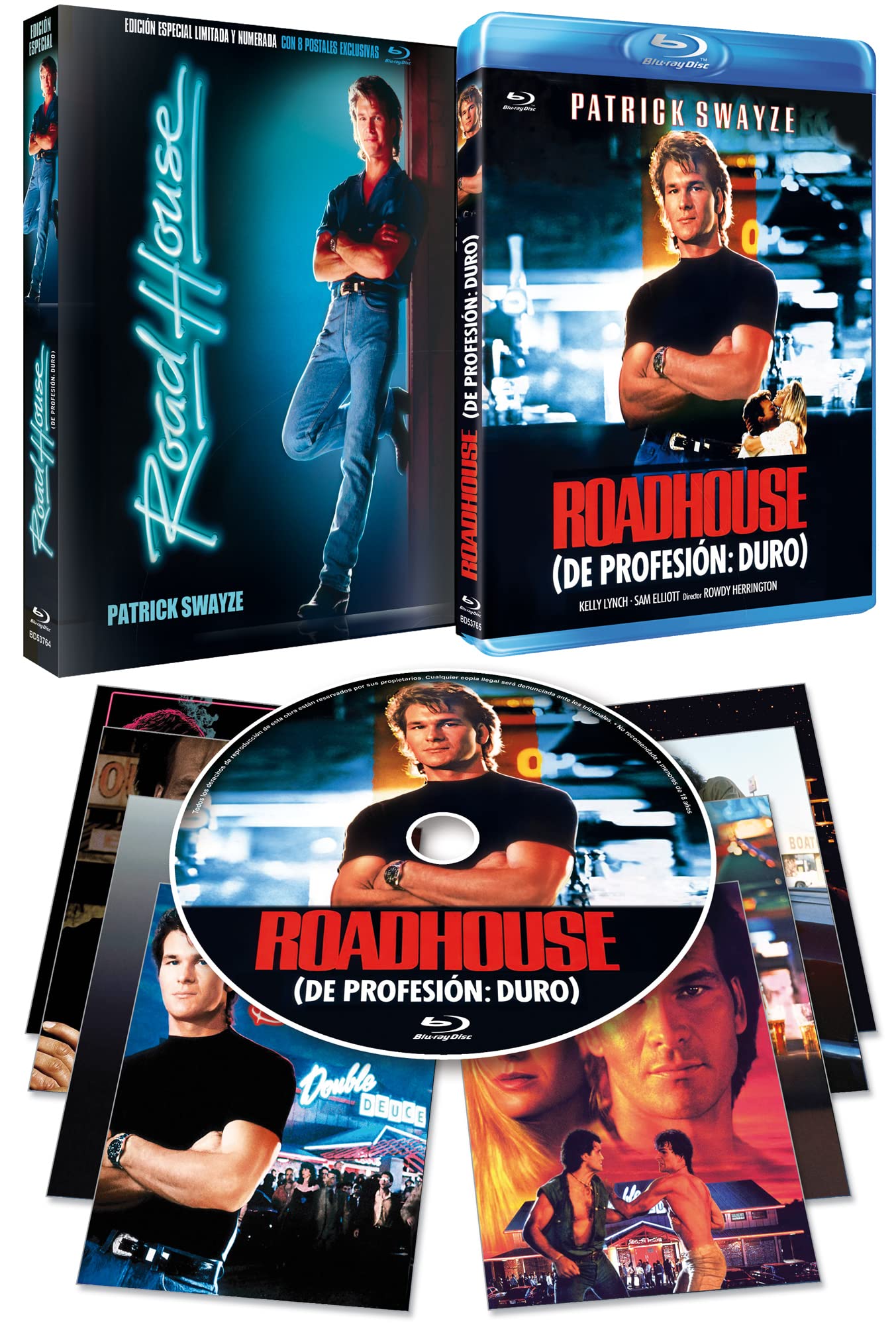 Profesión Duro BD Con Funda y Postales Ed. Limitada y Numerada 1989 Road House Films