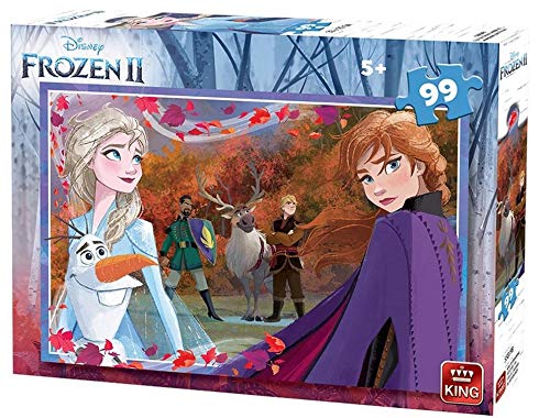 Disney Frozen 2, Eiskönigin 2 - Puzzle Set, 99 Teile, fertige Größe 33 x 22 cm, ab 4 Jahren Puzzles
