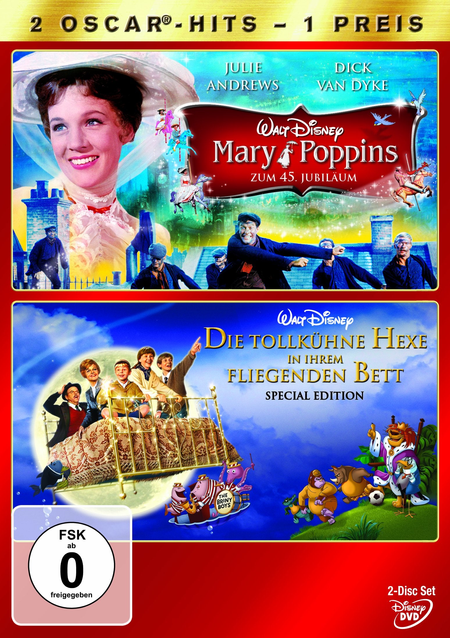 Mary Poppins / Die tollkühne Hexe in ihrem fliegenden Bett (2 DVDs) Movies