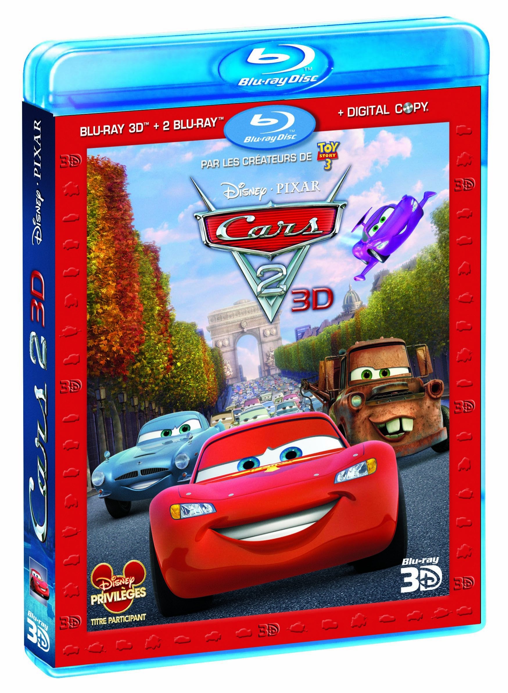 Cars 2 - Combo Blu-ray 3D active + Blu-ray 2D + copie digitale Edition limitée spéciale Paris Films