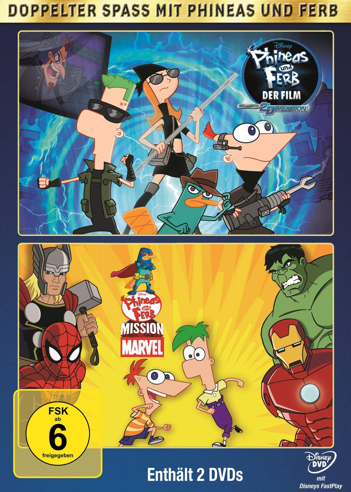 Phineas und Ferb  - Der Film - Quer durch die 2. Dimension & Mission Marvel Box sets