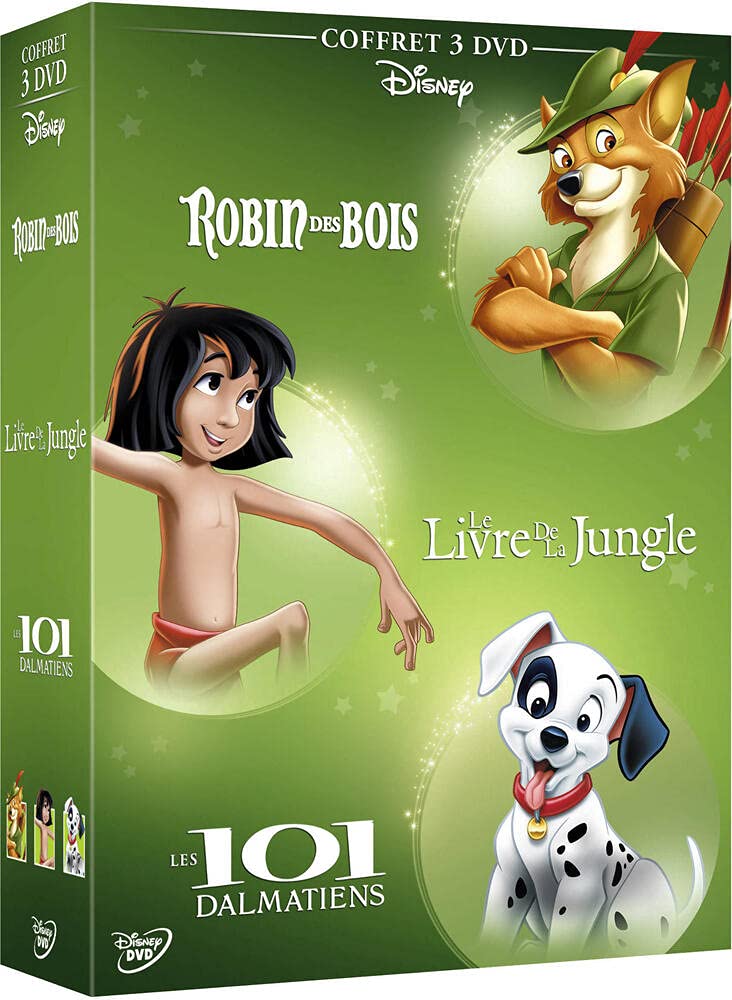 Coffret disney 3 films : les 101 dalmatiens ; le livre de la jungle ; robin des bois Movies
