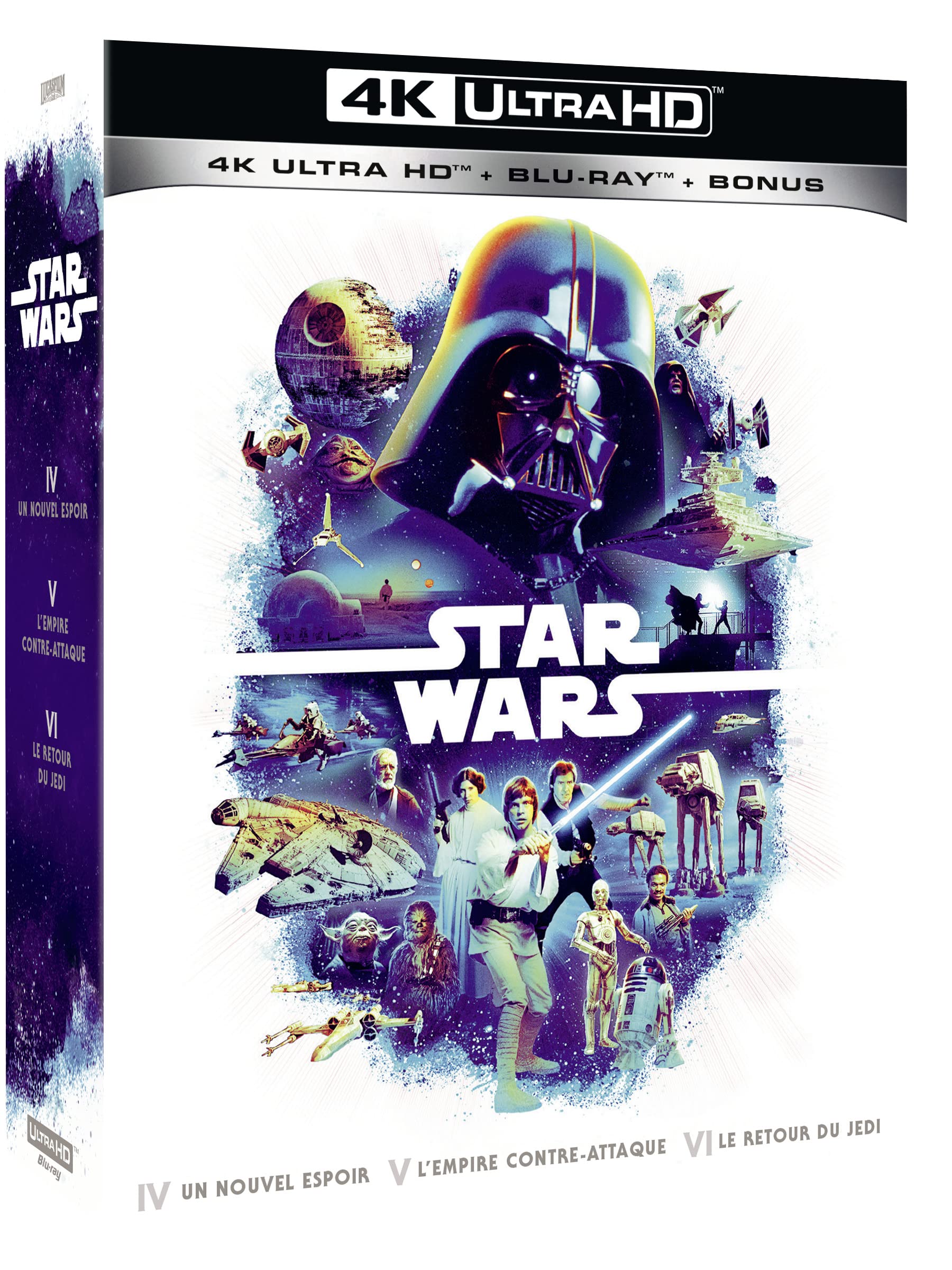 Star wars - épisodes 4 à 6 : un nouvel espoir + l'empire contre-attaque + le retour du jedi 4k ultra hd Movies