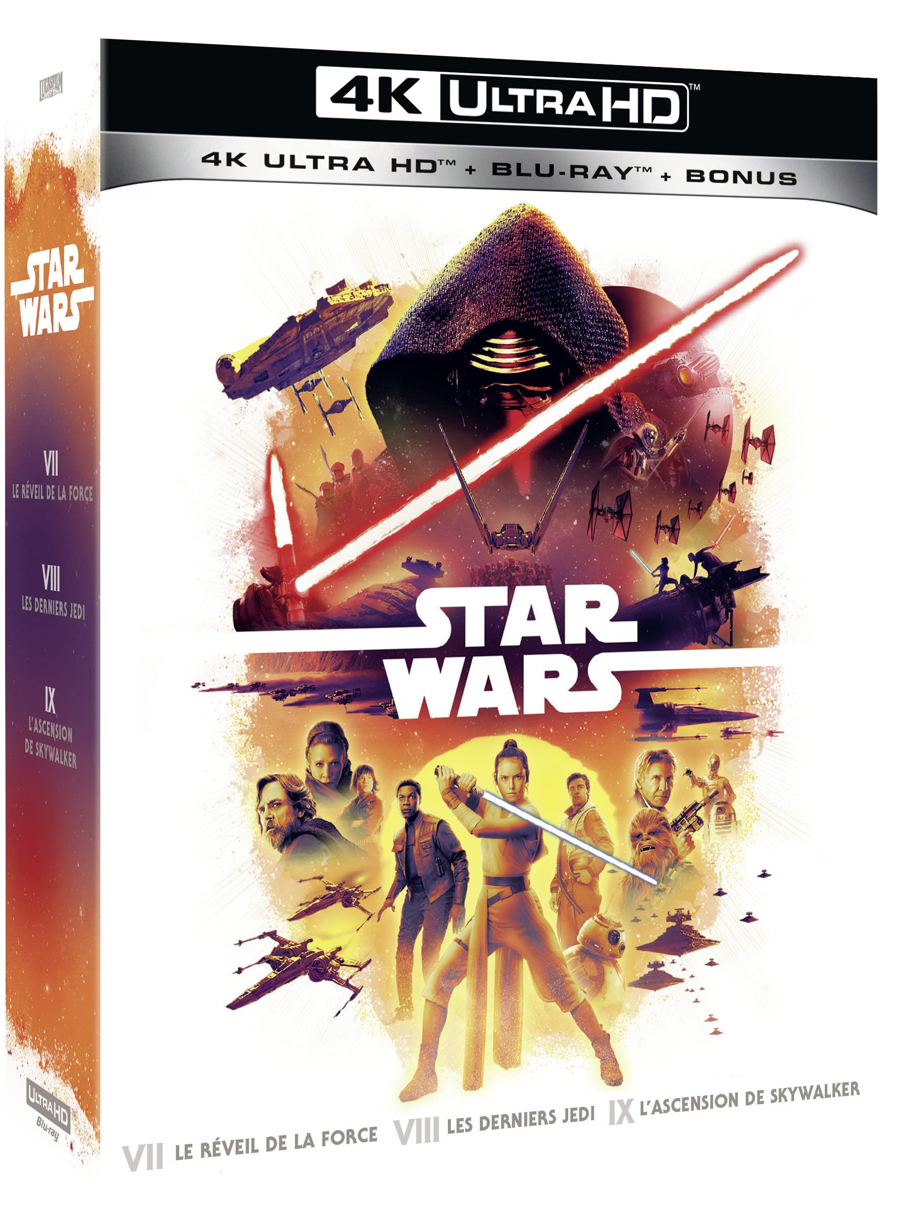 Star wars - épisodes 7 à 9 : le réveil de la force + les derniers jedi + l'ascension de skywalker 4k ultra hd Movies