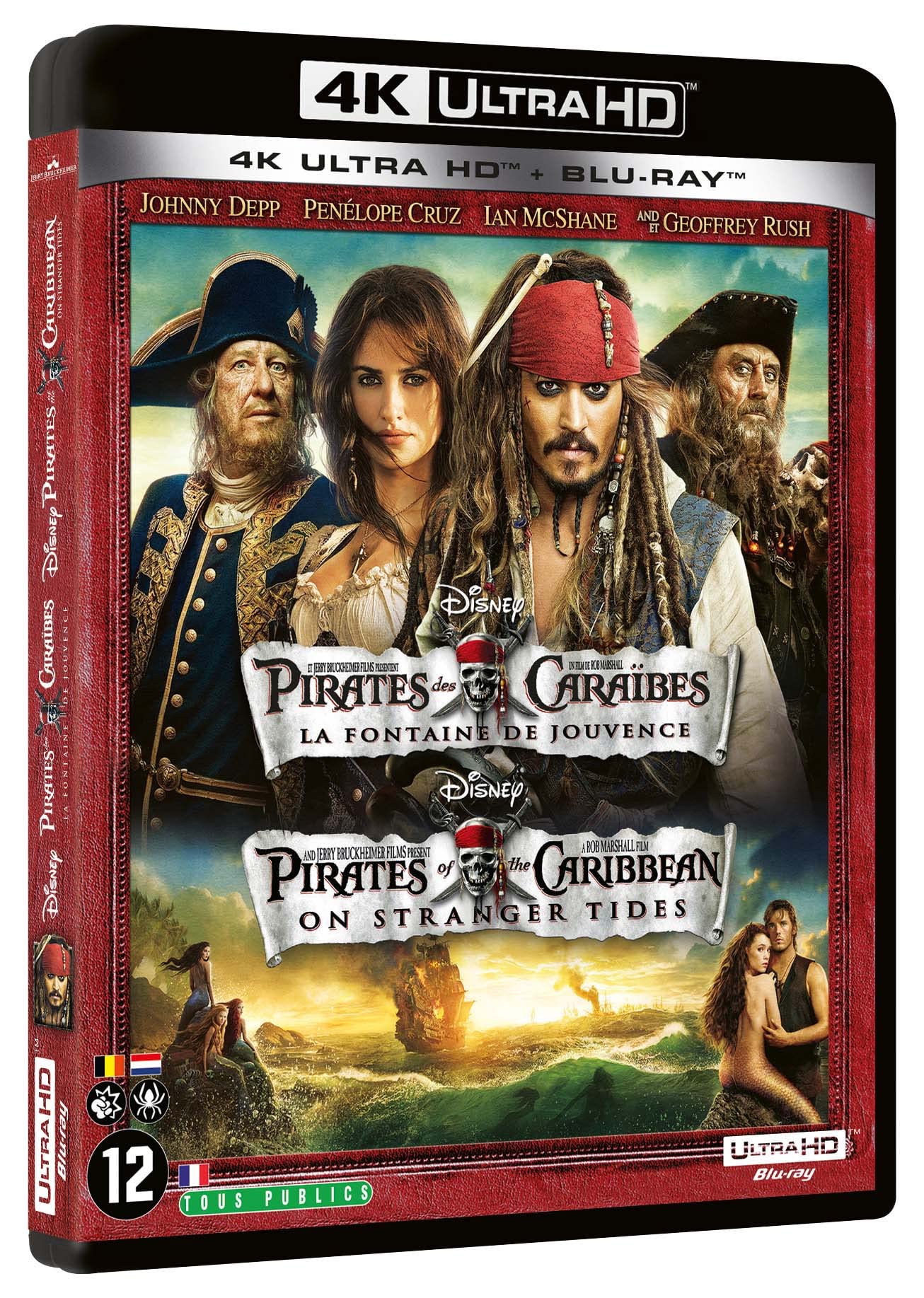 PIRATES DES CARAÏBES 4 : LA FONTAINE DE JOUVENCE - COMBO UHD 4K + BD dvd