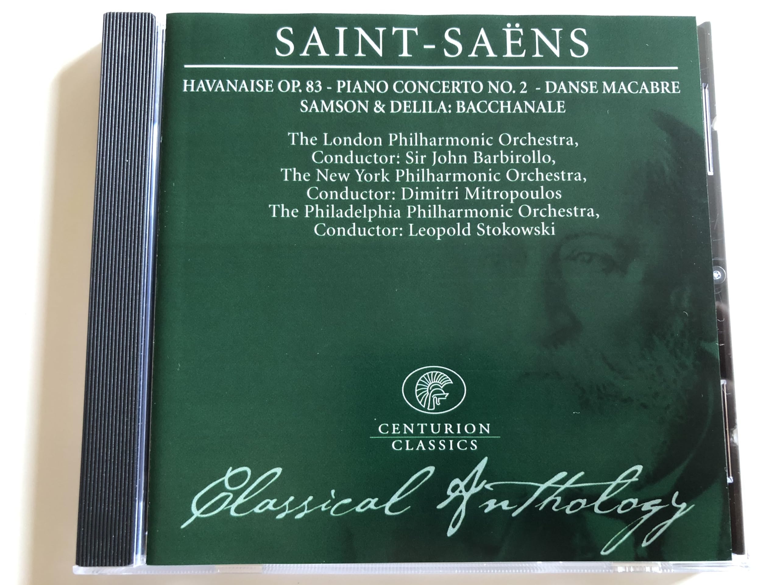 Camille Saint-Saëns. Saint-Saëns. HAVANAISE OP. 83. PIANO COCERTO NO 2. DANSE MACABRE SAMSON DELILA. BACCHANALE. THE LONDON PHILHARMONIC ORCHESTRA. SIR JOHN ROBERT BARBIROLLO. 6 TRACK CD. 8717423008 Music