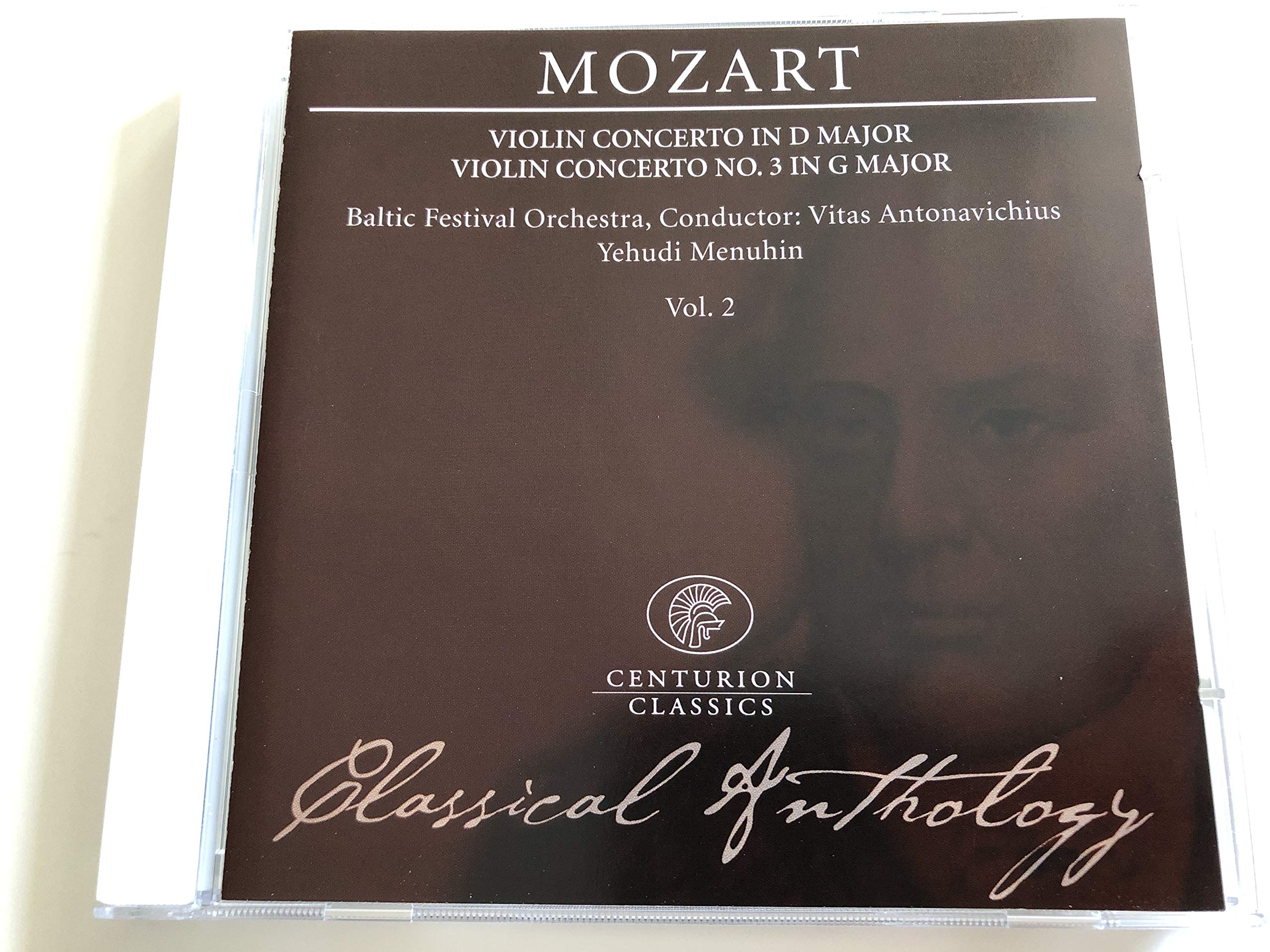 Mozart: Classical Anthology: Violin Cocertos in D major & no. 3 in G major Vol 2. Music