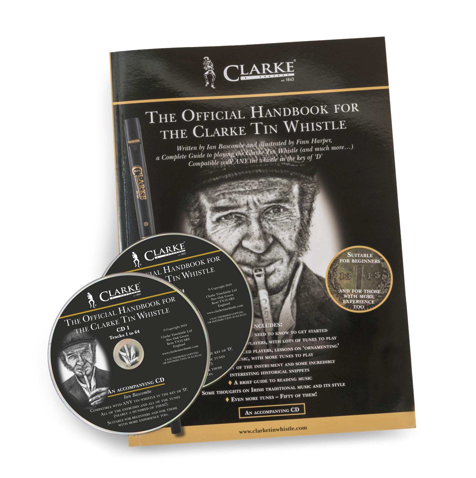 Product Image: Official Handbook and Tutorial For The Clarke Tin Whistle - includes 2 CDs