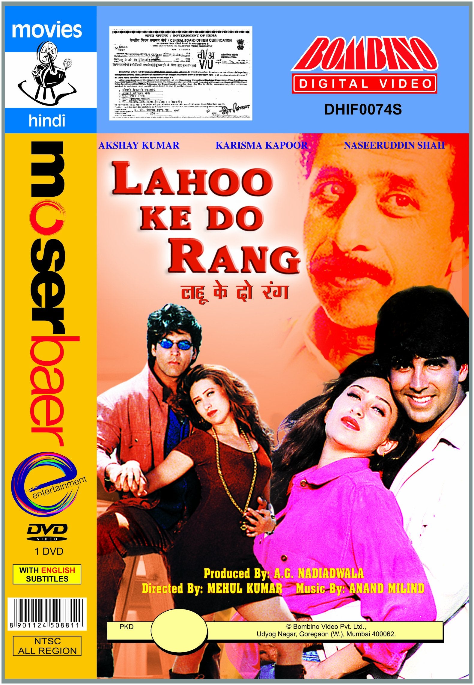 Lahoo Ke Do Rang. Bollywood Film mit Akshay Kumar und Karisma Kapoor. Films