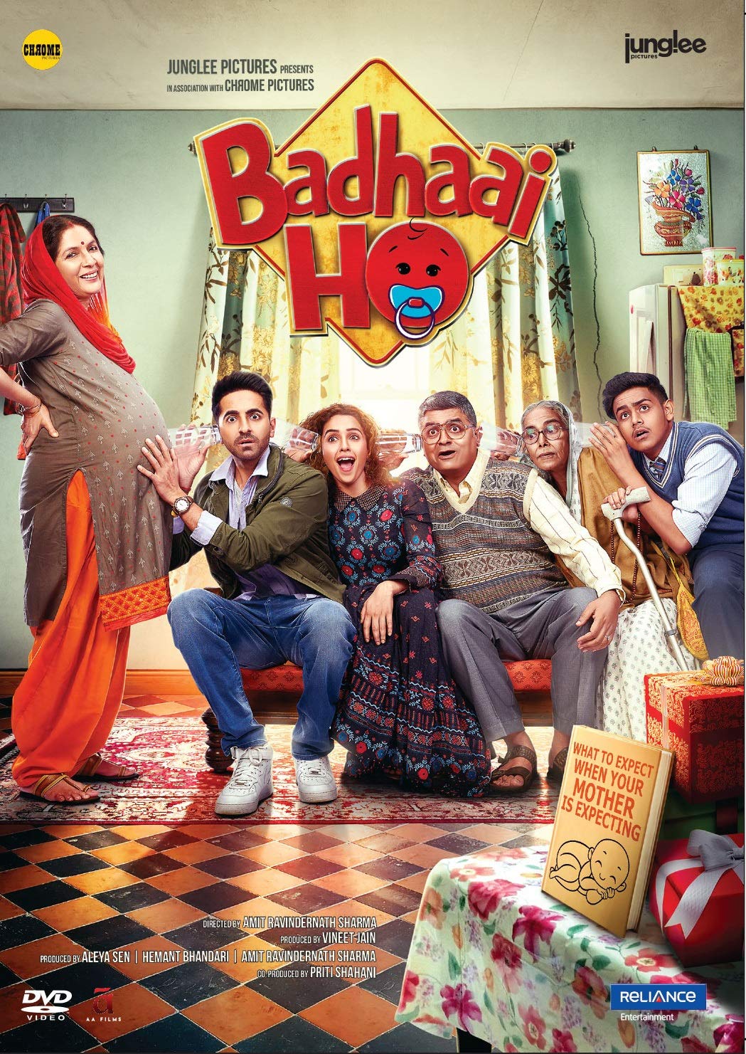 BADHAAI HO Film ~ DVD ~ Bollywood ~ Ayushmann Khurrana ~ Hindi mit englischem Untertitel ~ India ~ 2018 ~ Original RELIANCE DVD ~ verkauf nur über Bollywood 24/7 Movies
