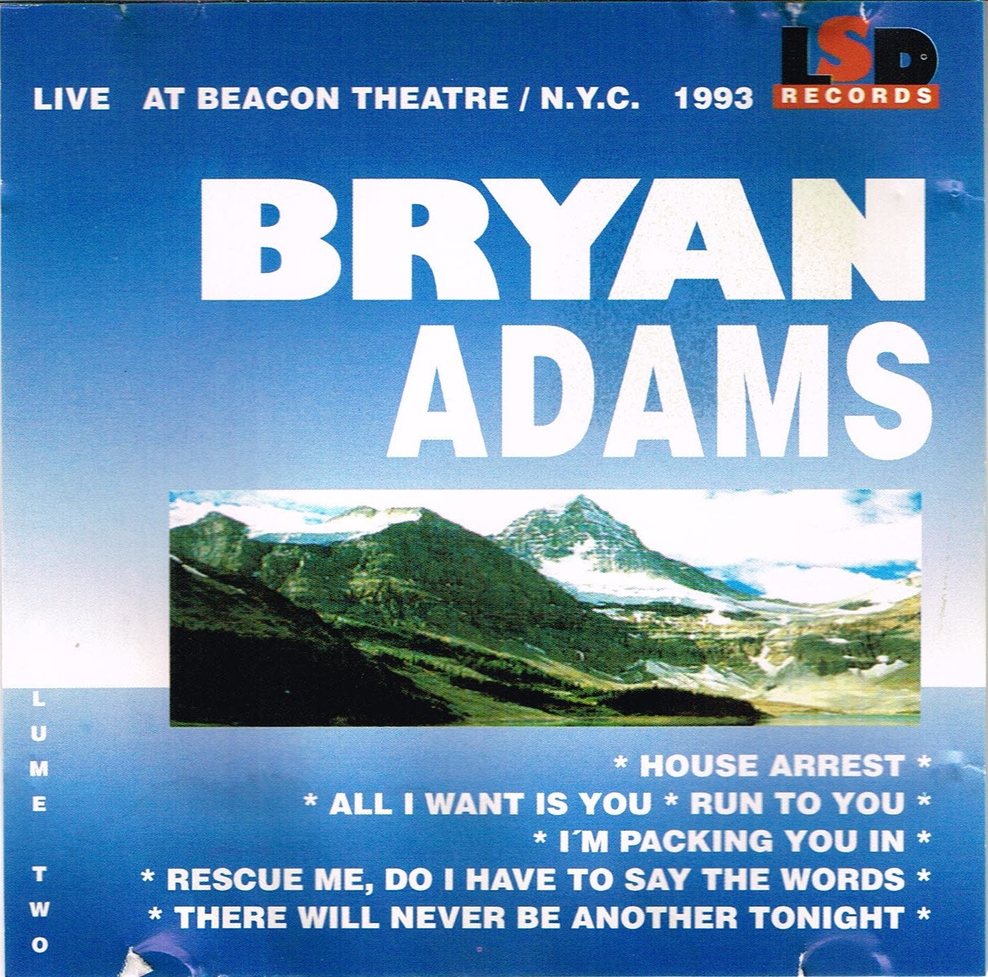 Bryan Adams: Live at Beacon Theatre / N.Y.C. , Vol. 2 Music