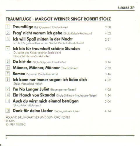 Traumflüge - Margot Werner singt Robert Stolz Music