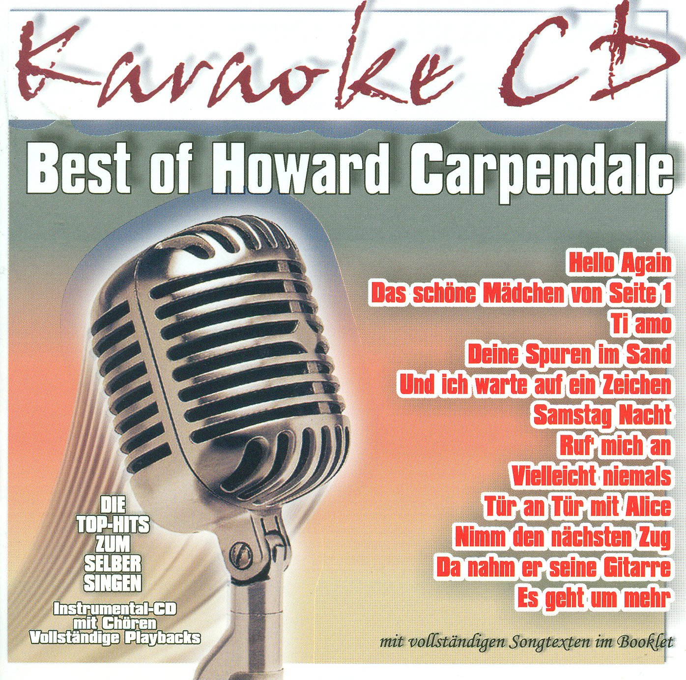 Best of Howard Carpendale - Karaoke Other music genres
