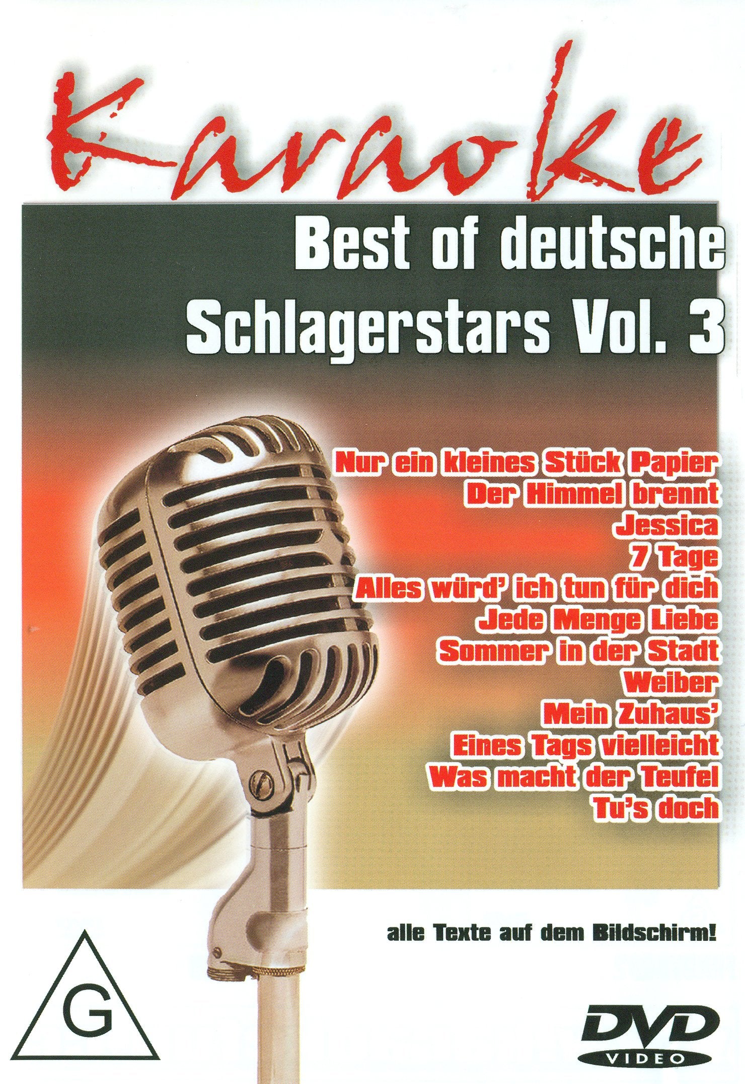 Karaoke - Best of deutsche Schlagerstars Vol. 3 dvd