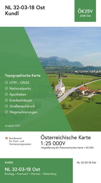 BEV-Karte 2218-Ost, Kundl 1:25 000V: NL 32-03-18 Ost Leisure, Home & Garden
