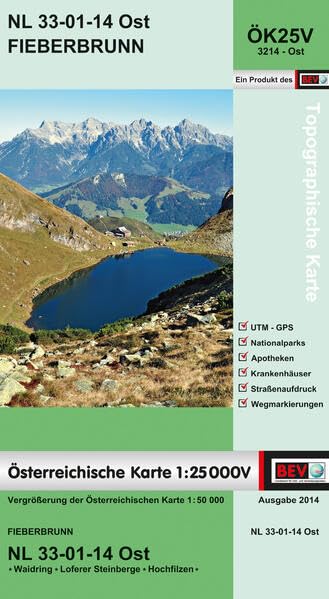 BEV-Karte 3214-Ost, Fieberbrunn 1:25 000V: NL 33-01-14 Ost Leisure, Home & Garden