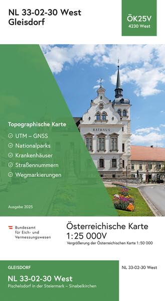 BEV-Karte 4230-West, Gleisdorf 1:25 000V: NL 33-02-30 West book