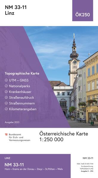 BEV-Karte NM 33-11, Linz 1:250 000: Linz gefaltet Leisure, Home & Garden