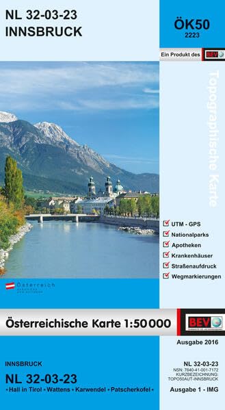 BEV-Karte 2223, Innsbruck 1:50 000: NL 32-03-23 Leisure, Home & Garden