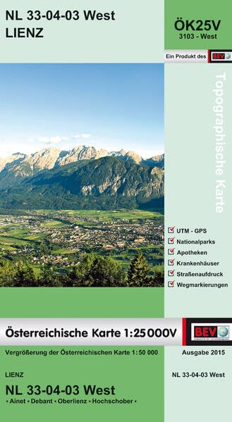 BEV-Karte 3103-West, Lienz 1:25 000V: NL 33-04-03 West Leisure, Home & Garden