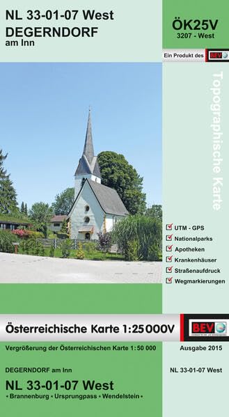 BEV-Karte 3207-West, Degerndorf am Inn 1:25 000V: NL 33-01-07 West Leisure, Home & Garden