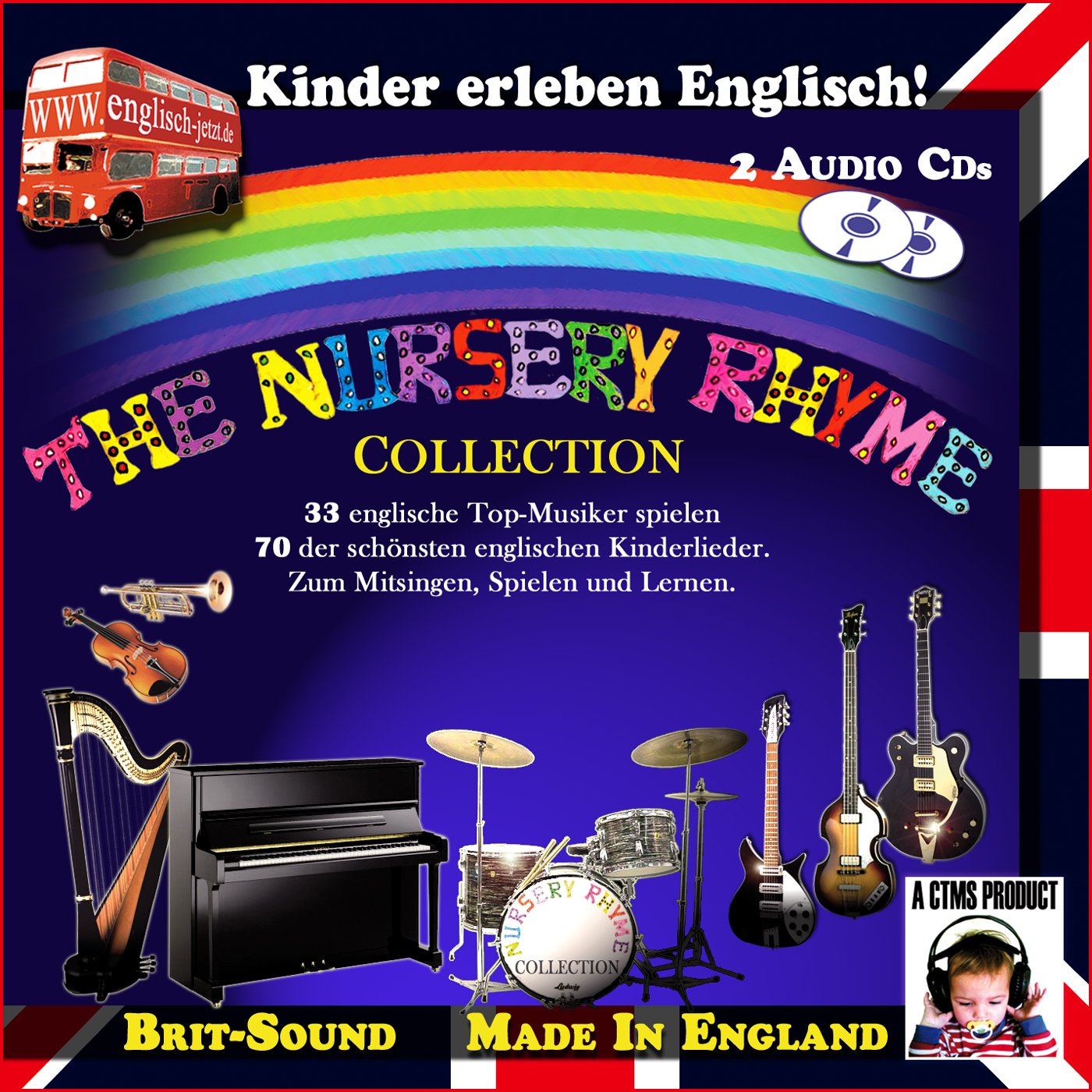 2 CDs: Kinder erleben Englisch! The Nursery Rhyme Collection: 33 englische Top-Musiker spielen 70 der schönsten englischen Kinderlieder - zum Mitsingen, Spielen und Lernen Children & Young People Audio Books
