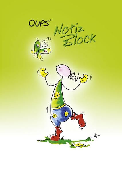 Oups A6 Notizblock ohne Spruch: in Grün Living & Furnishing