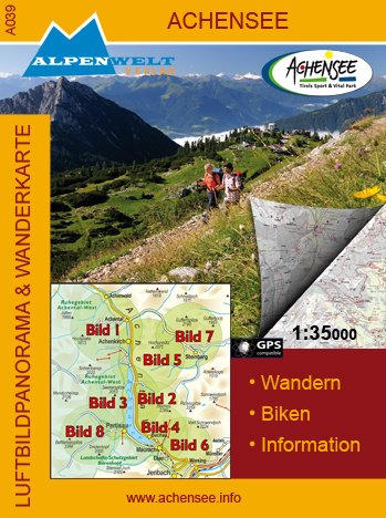 Achensee 1 : 35 000 Luftbildpanorama und Wanderkarte Maps & Plans