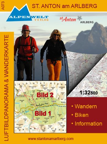 St. Anton am Arlberg 1 : 32 500 Luftbildpanorama & Wanderkarte Maps & Plans