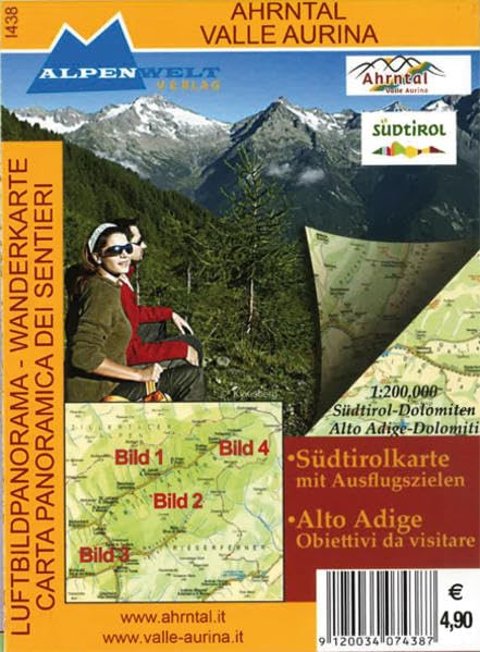 Luftbildpanorama & Wanderkarte - Ahrnatl - Valle Aurina: Wandern, Biken, Information Leisure, Home & Garden