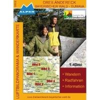 Luftbildpanorama & Wanderkarte Dreiländereck - Bayerischer Wald - Sumava: Wandern, Radfahren, Information Leisure, Home & Garden