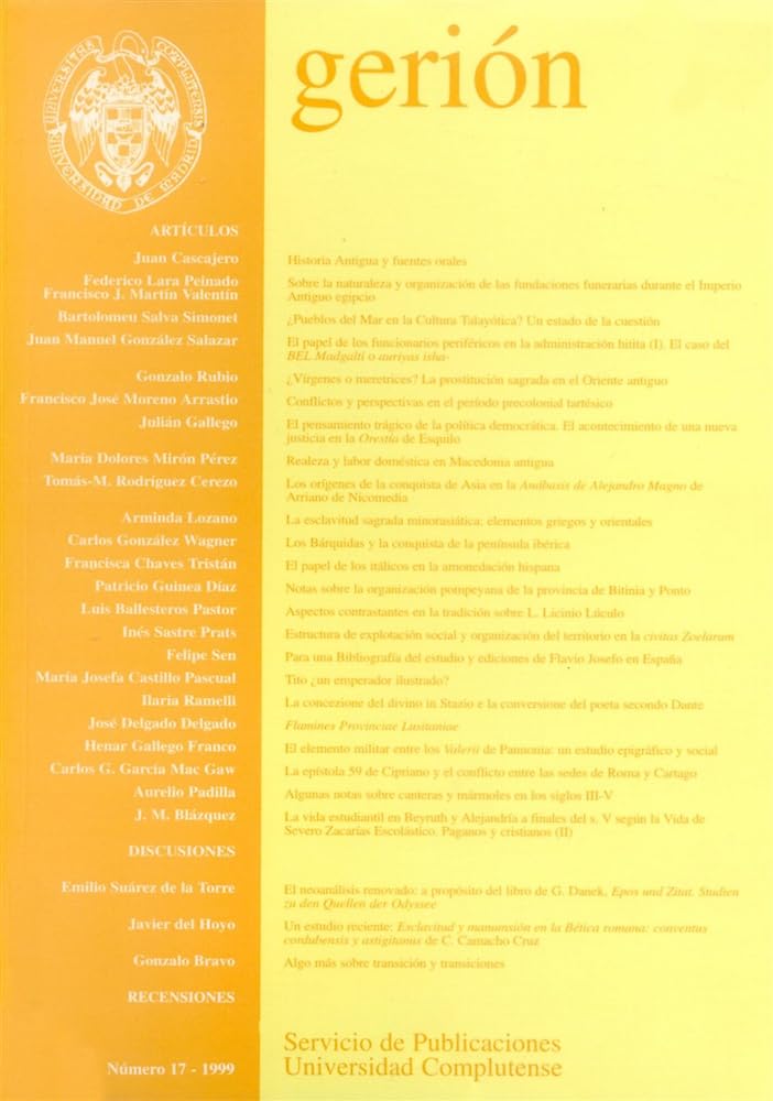 Revista gerion n� 192001 Books