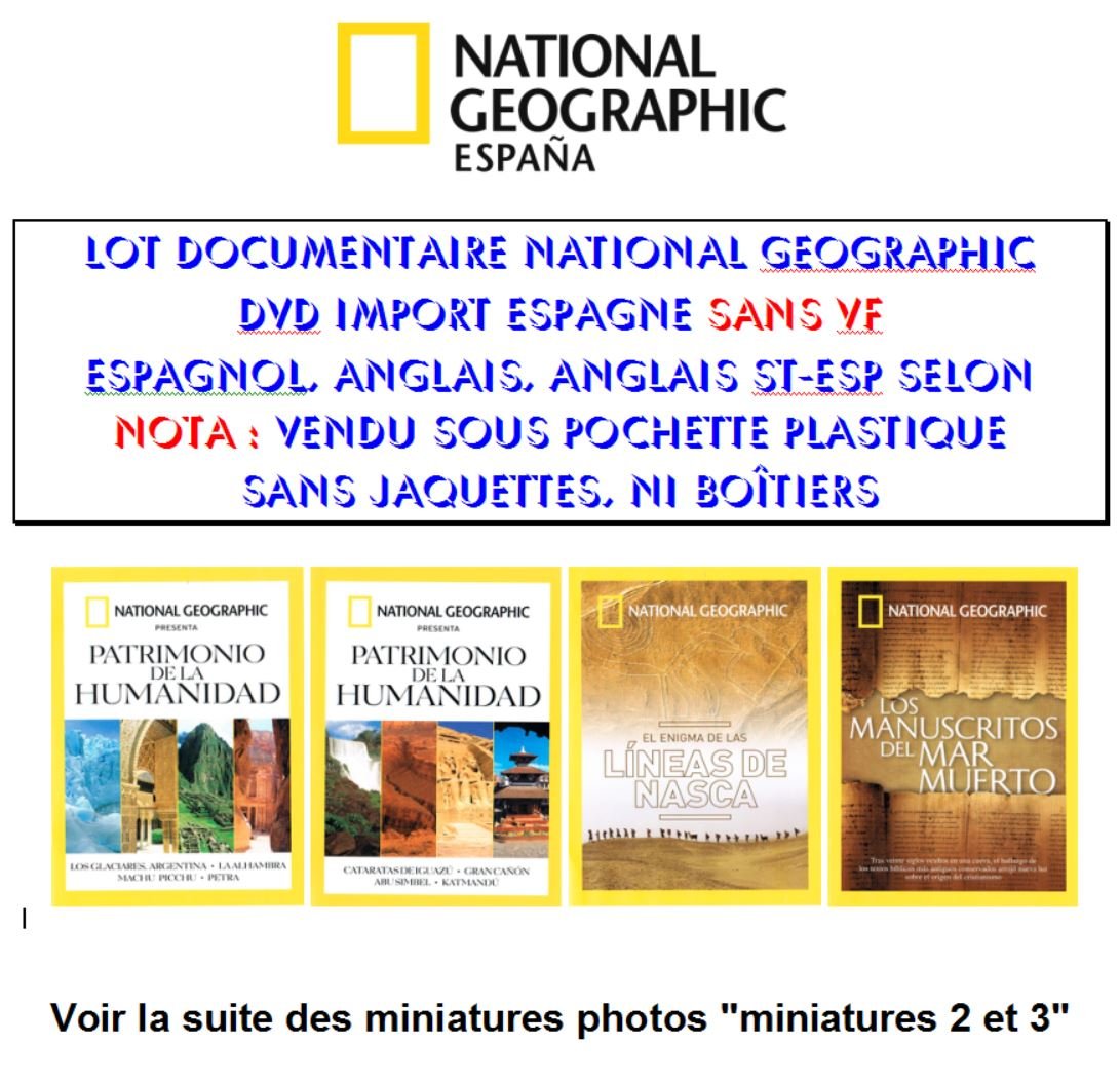 Lot 40 DVD Documentaires du National Geographic - Import Espagne (Sans Piste Française, Espagnol et/ou Anglais selon) Movies