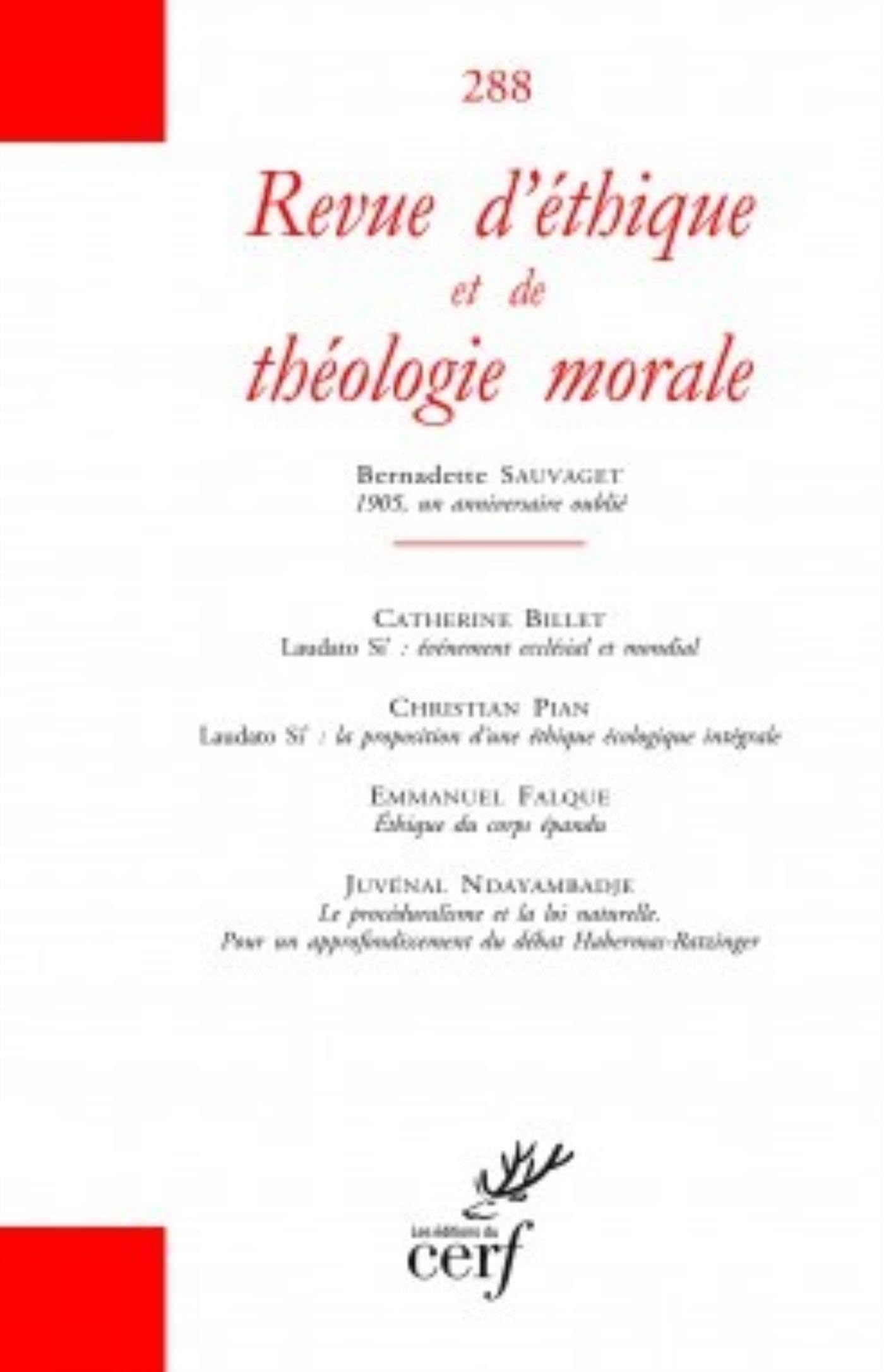Revue d'éthique et de théologie morale numéro 288 book