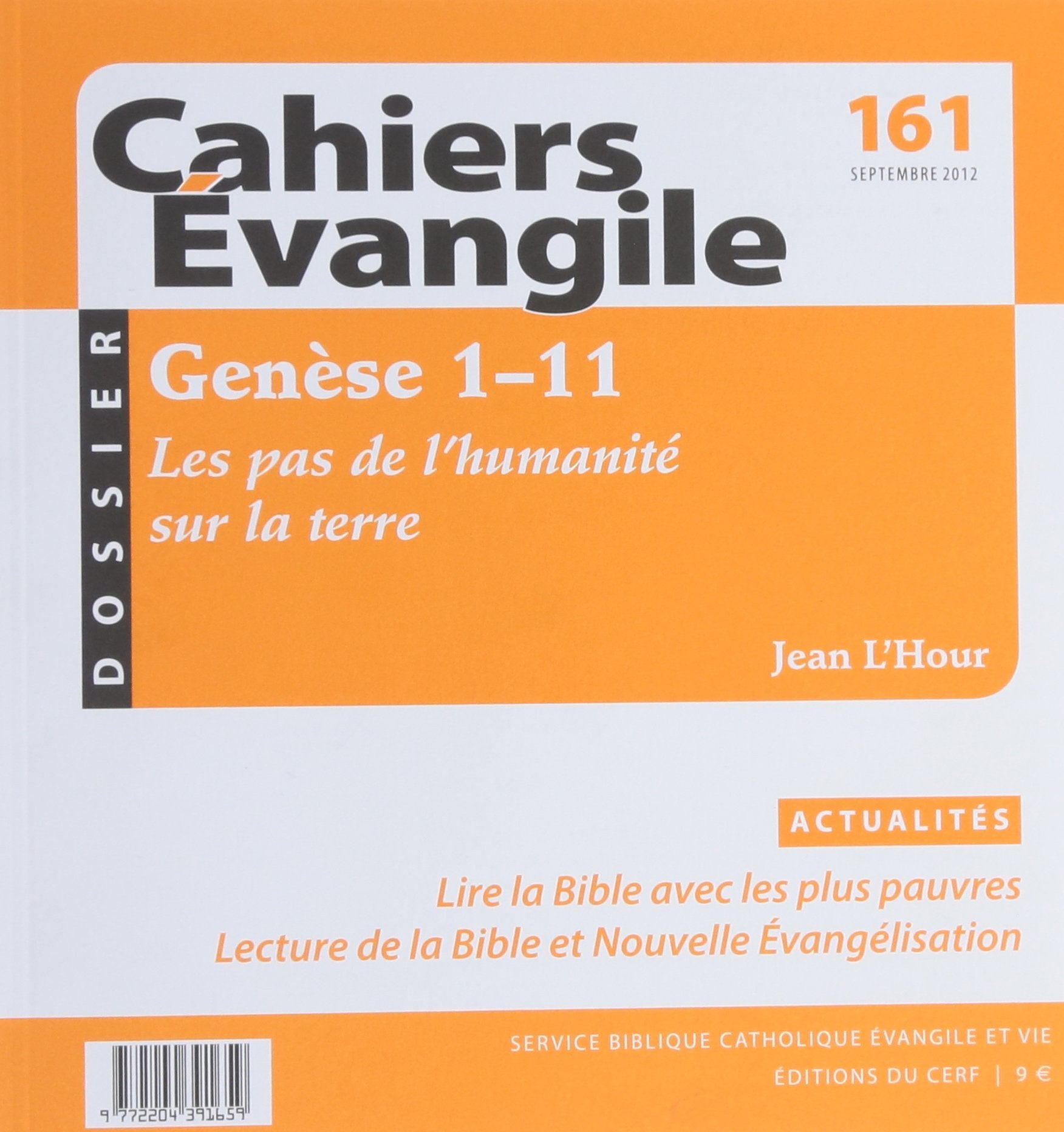 Cahiers Evangile n161 - Genèse 1-11 Religion & Esotericism