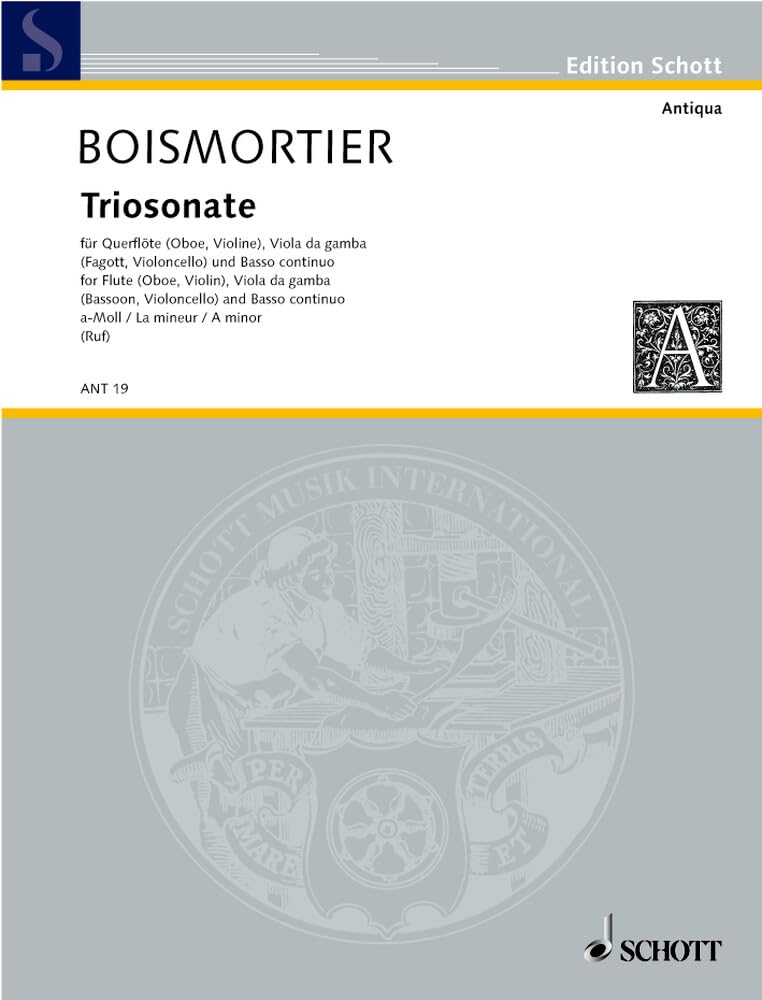 Triosonate a-Moll: op. 37/5. Flöte (Oboe/Violine), Viola da gamba (Fagott/Violoncello) und Basso continuo (Cembalo/Klavier). Stimmensatz. (Antiqua: Eine Sammlung alter Musik) Sheet Music