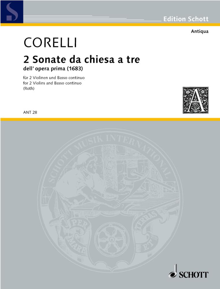 Due Sonate: da chiesa a tre dell'opera prima. op. 1. 2 violins and basso continuo. book