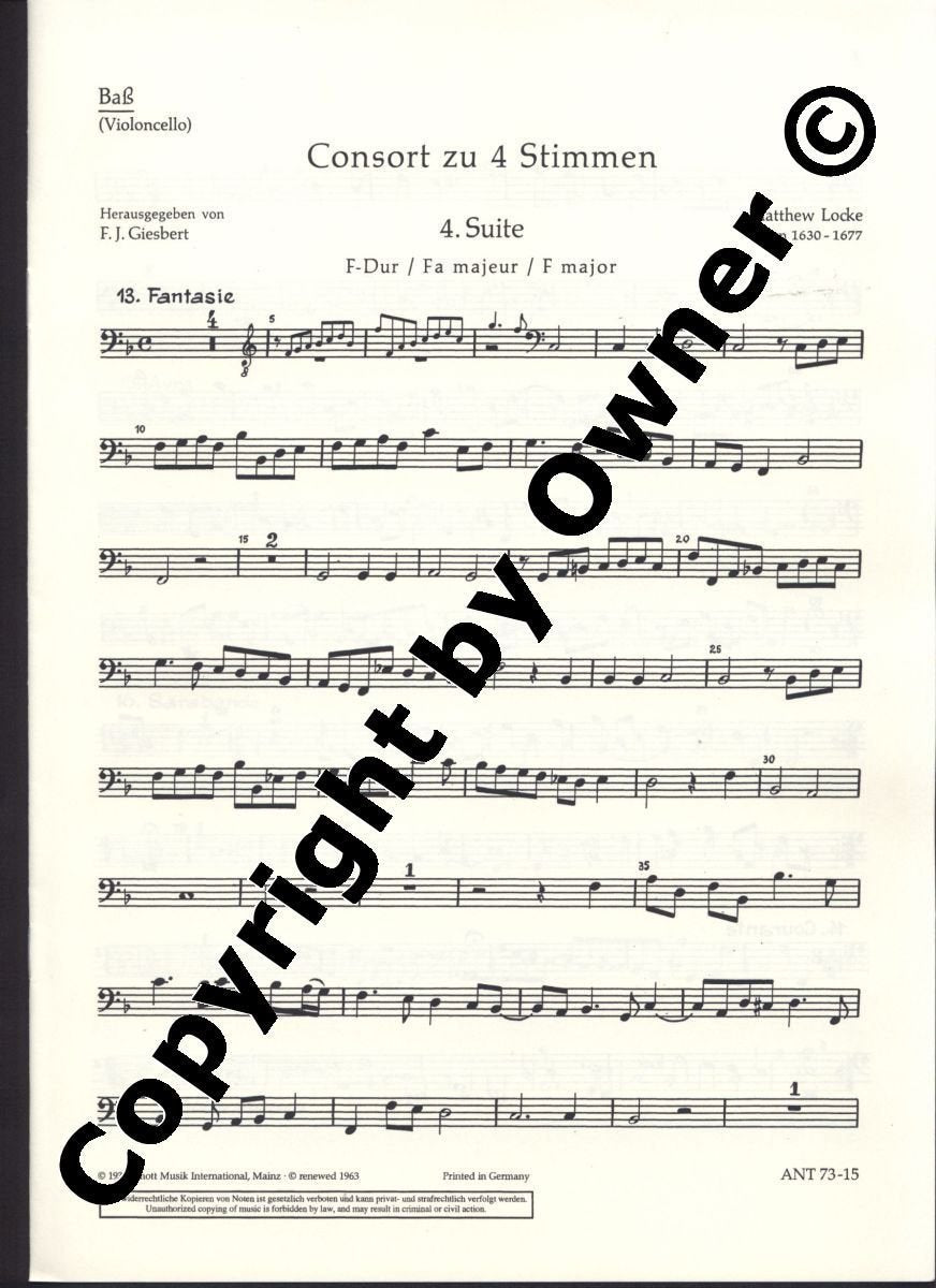 Consort: zu 4 Stimmen. Band 2. 4 Blockflöten (SATB) oder Streicher. Bass-Blockflöte/Violoncello. (Antiqua: Eine Sammlung alter Musik, Band 2) Sheet Music