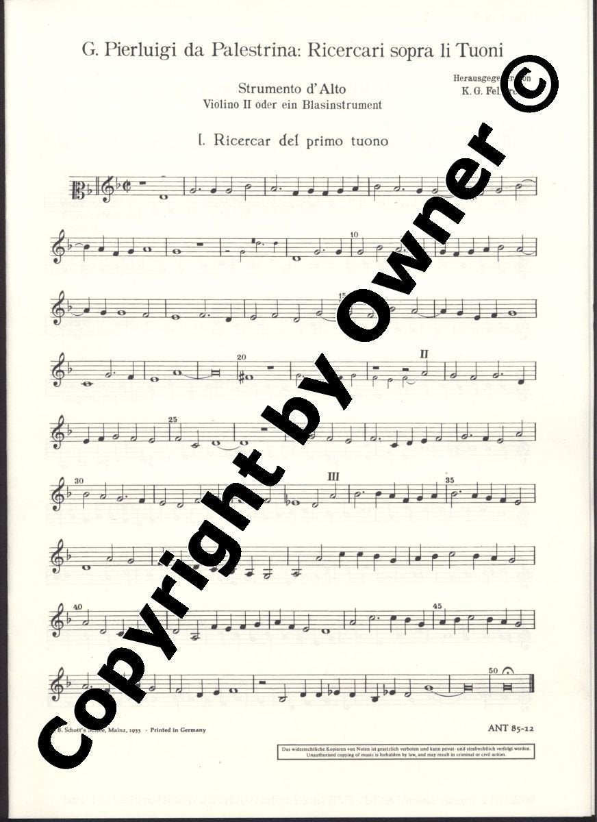 Ricercari: sopra li tuoni a quattro. keyboard instrument or various instruments. book