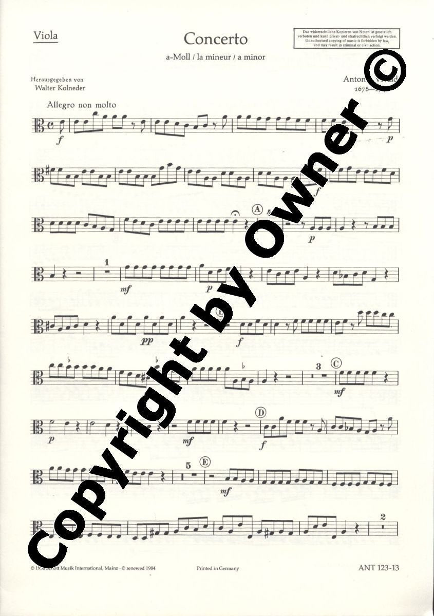 Concerto A minor: RV 461/PV 42. oboe, strings and basso continuo. book