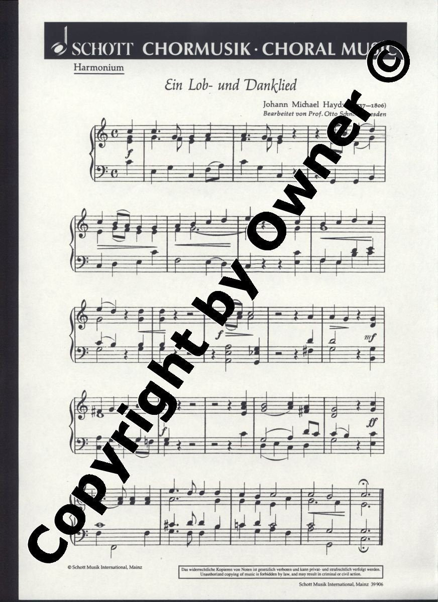 Ein Lob- und Danklied: "O großer Gott, dich loben wir". gemischter Chor (SATB) oder Frauenchor (SMezA) mit Klavier (Orgel) oder Streichern mit Flöte. Orgel. (Schott Chormusik) Sheet Music