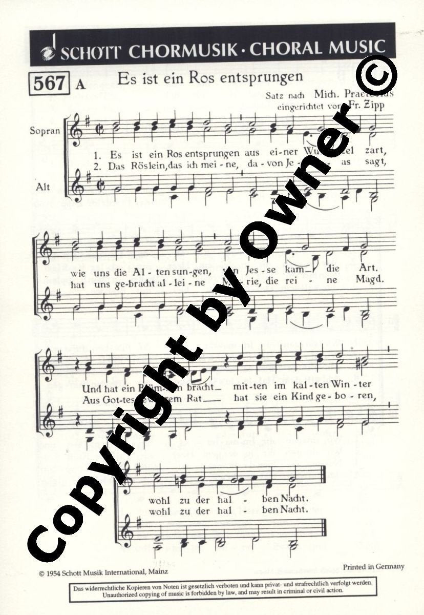 Wir singen dir, Immanuel / Es ist ein Ros entsprungen: Women's Choir or Children's Choir (SMezA). Partition de chœur. Arts & Music