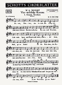 4 weltliche Kanons: choir (3-4 voices). Books