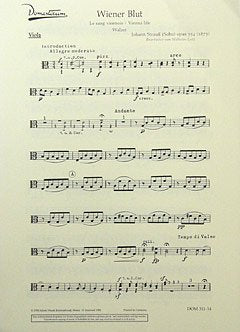 Wiener Blut: Walzer. op. 354. Salonorchester. Viola. (Domesticum) Sheet Music