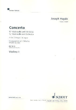 Concerto D-Dur: op. 101. Hob. VIIb:2. Violoncello und Orchester. Violine I. Sheet Music