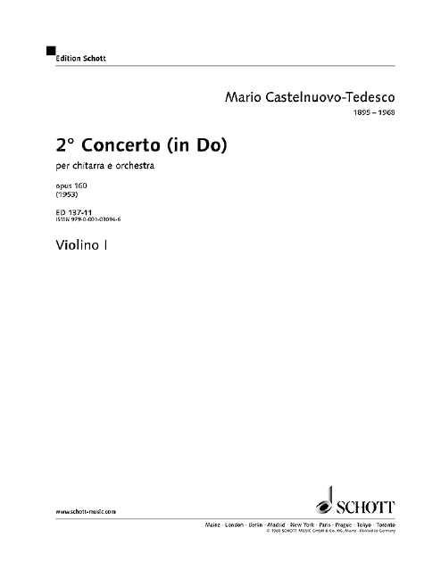 2. Concerto in C: Concerto sereno. op. 160. Gitarre und Orchester. Violine I. Sheet Music