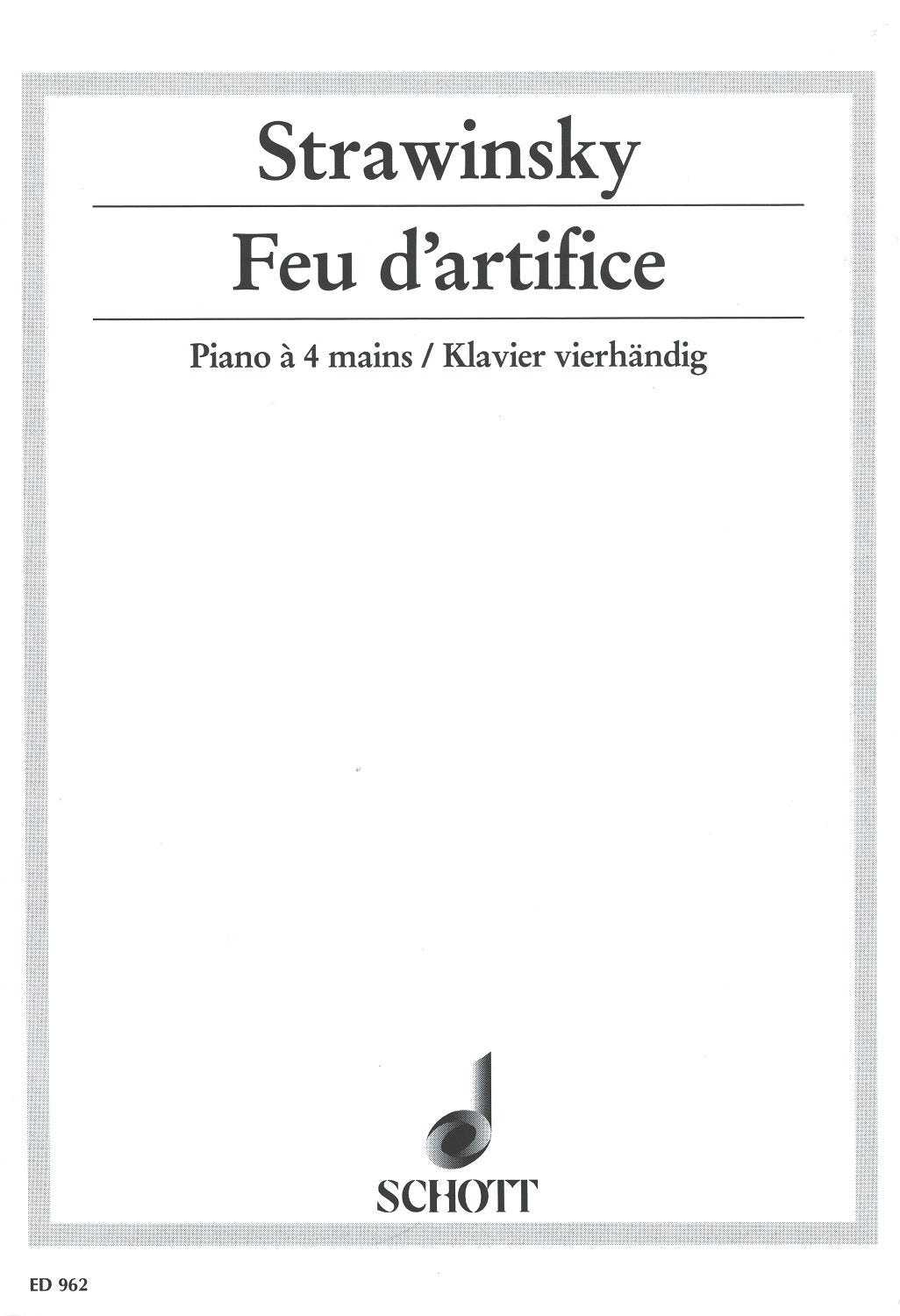 Feu d'artifice: Fantasie pour grand orchestre. op. 4. Klavier 4-händig.: Fantasie pour grand orchestre. op. 4. piano (4 hands). (Edition Schott) Sheet Music