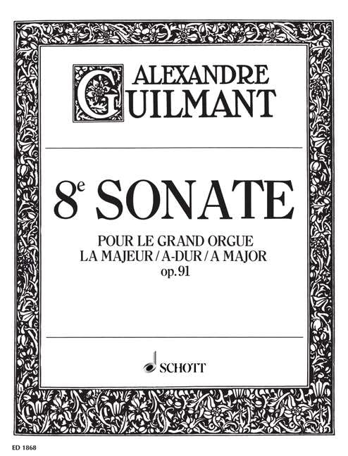 8. Sonate A-Dur: pour le grand Orgue. op. 91/8. Orgel. Sheet Music