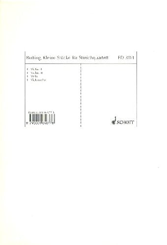 Kleine Stücke: op. 26. Streichquartett. Stimmensatz. Sheet Music